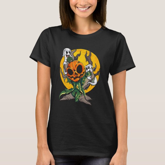 T-shirt Citrouille Head Ghost Boy Cette année Hallowee Éff (Devant)