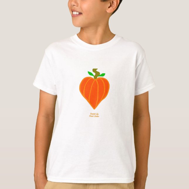 T-shirt Citrouille Heart Boys White Basic T Shirt (Devant)