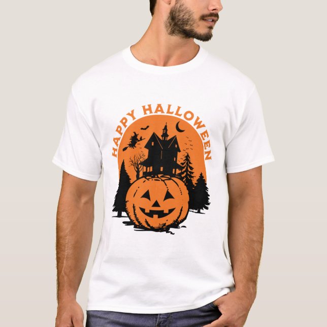T-shirt citrouille heureux halloween (Devant)