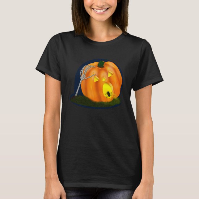 T-shirt Citrouille idiot effrayé (Devant)