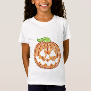 T-Shirt Citrouille imprimé de Jackolantern de fausse