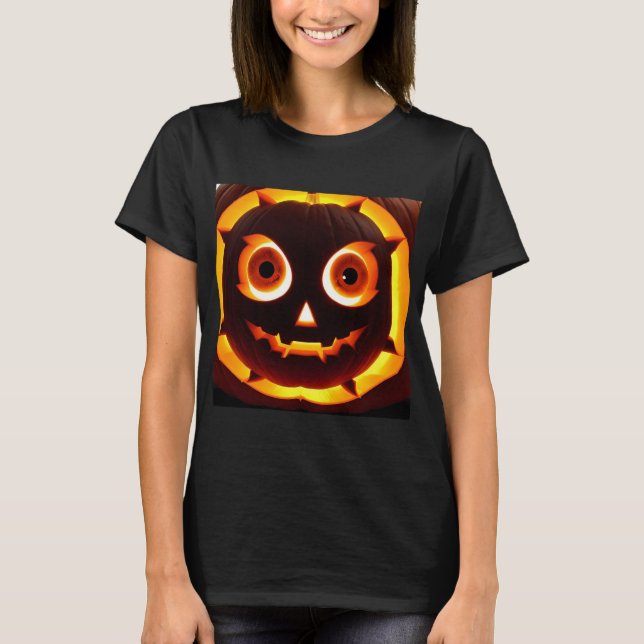 T-shirt Citrouille Jack-O'-Lantern lumineuse (Devant)