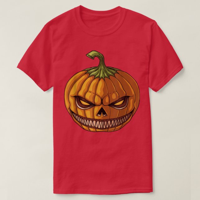 T-shirt Citrouille Jack O'Lantern Face, Mal Smile, Hallowe (Design devant)