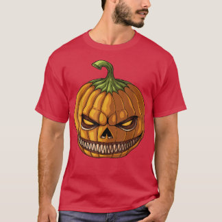 T-shirt Citrouille Jack O'Lantern Face, Mal Smile, Hallowe