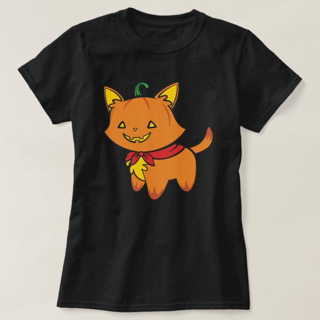 T-shirt citrouille Kitty (Design devant)