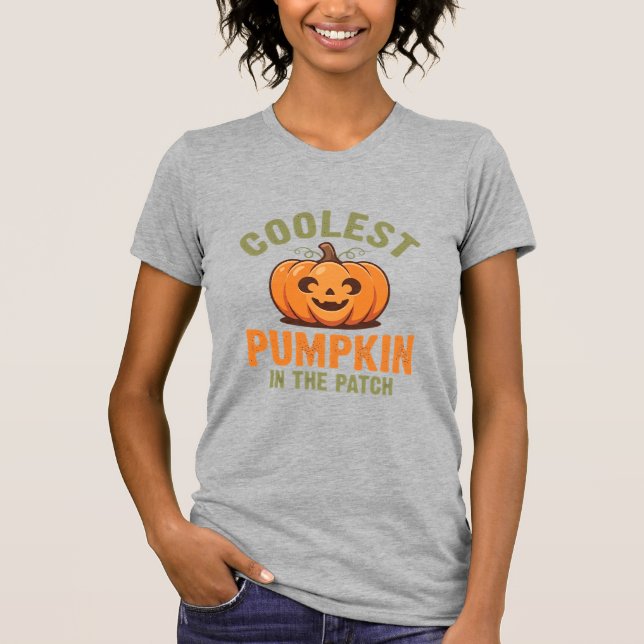 T-shirt Citrouille la plus cool du patch Design Halloween (Devant)