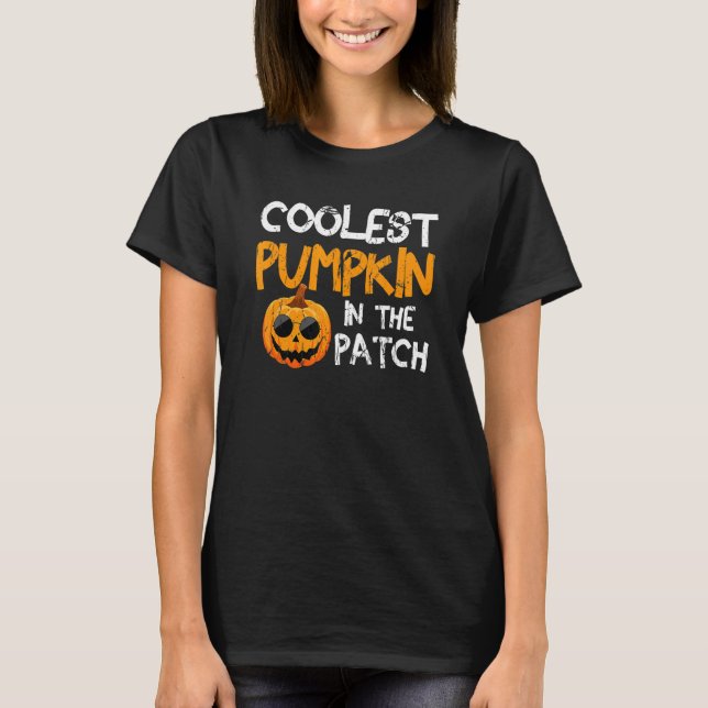 T-shirt Citrouille la plus cool du patch garçons filles en (Devant)