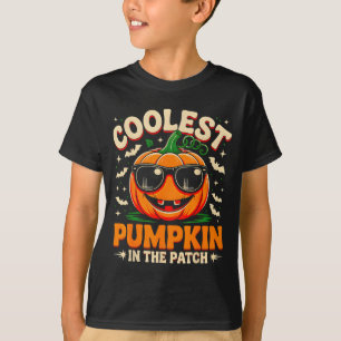 T-shirt Citrouille la plus cool du patch Halloween groovy