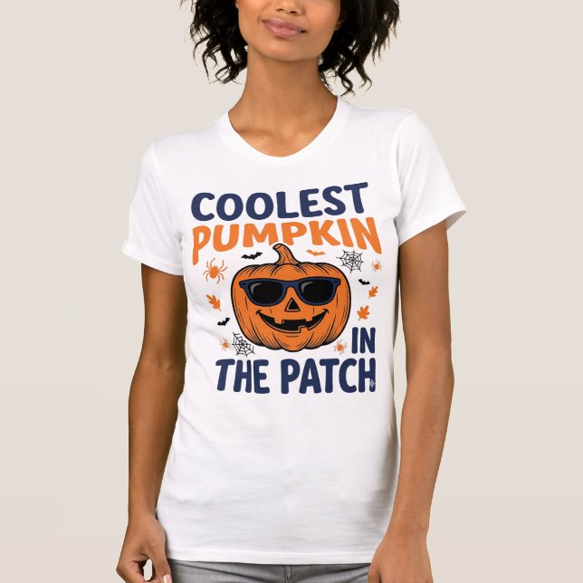 T-shirt Citrouille la plus cool du patch Halloween Shirt_1 (Devant)