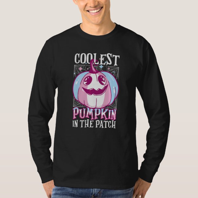 T-shirt Citrouille la plus cool du patch Trans Flag Jack O (Devant)