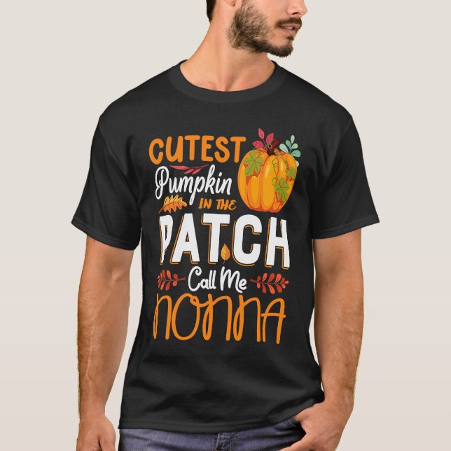 T-shirt Citrouille La Plus Mignonne Du Patch Appelle-Moi N (Devant)