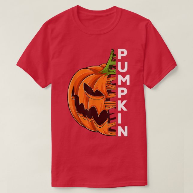 T-shirt Citrouille Lazy Halloween Costume d'effroi Déplais (Design devant)