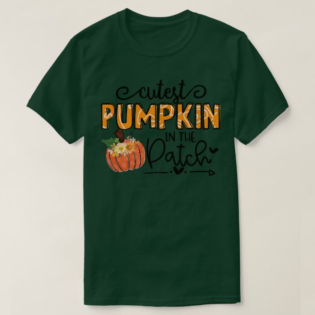 T-shirt Citrouille Le Plus Cur Dans Le Patch Halloween Hal (Design devant)