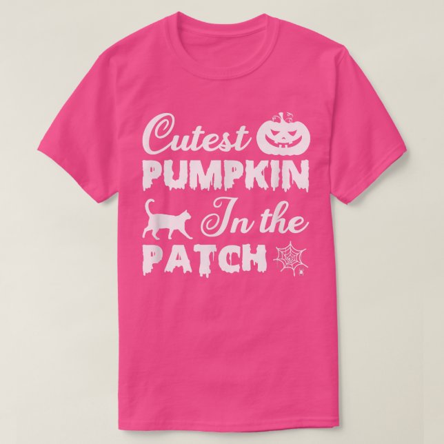 T-shirt Citrouille Le Plus Cutest Dans Le Patch (Design devant)