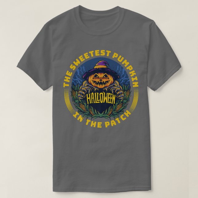 T-shirt Citrouille le plus doux dans le Patch Funny JackOL (Design devant)