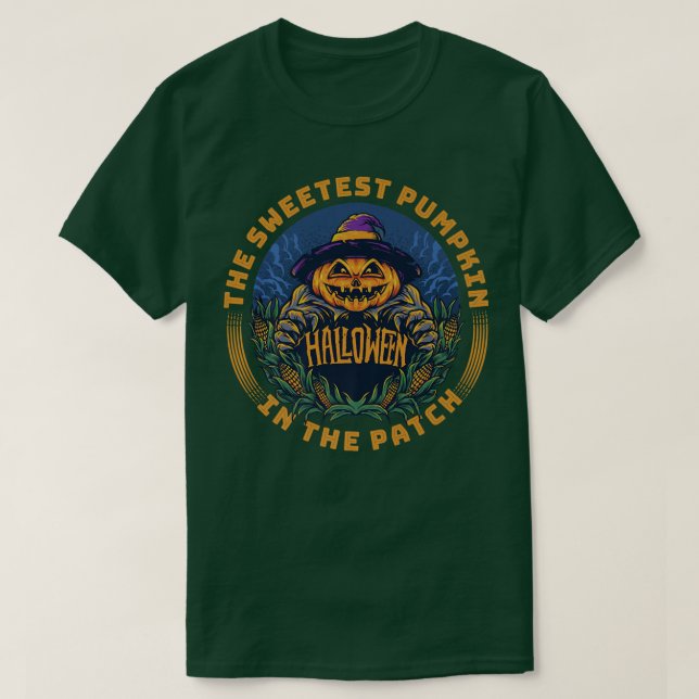 T-shirt Citrouille le plus doux dans le Patch Funny JackOL (Design devant)