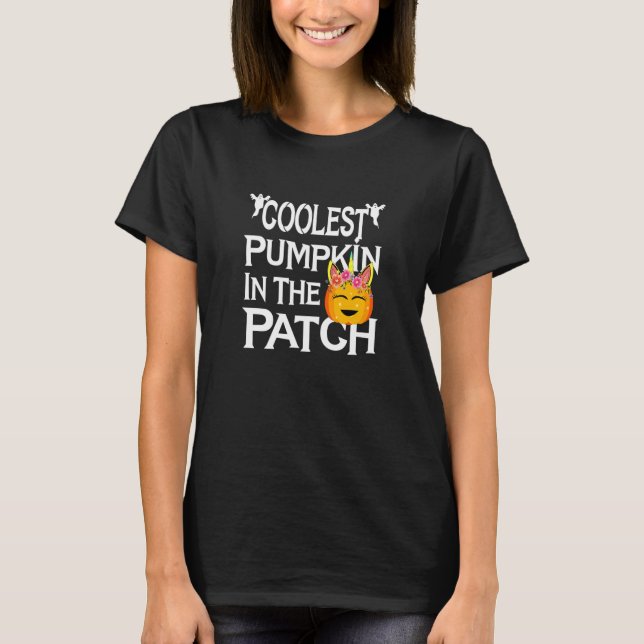 T-shirt Citrouille le plus frais dans le Patch filles enfa (Devant)