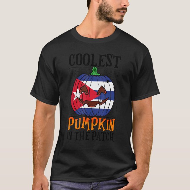 T-shirt Citrouille le plus froid dans le Patch drapeau cub (Devant)