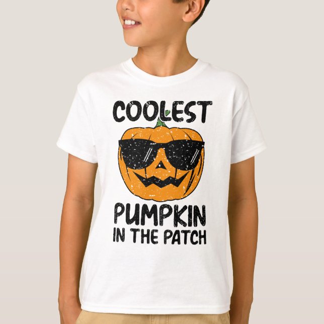 T-shirt Citrouille le plus froid dans le patch, enfants d' (Devant)