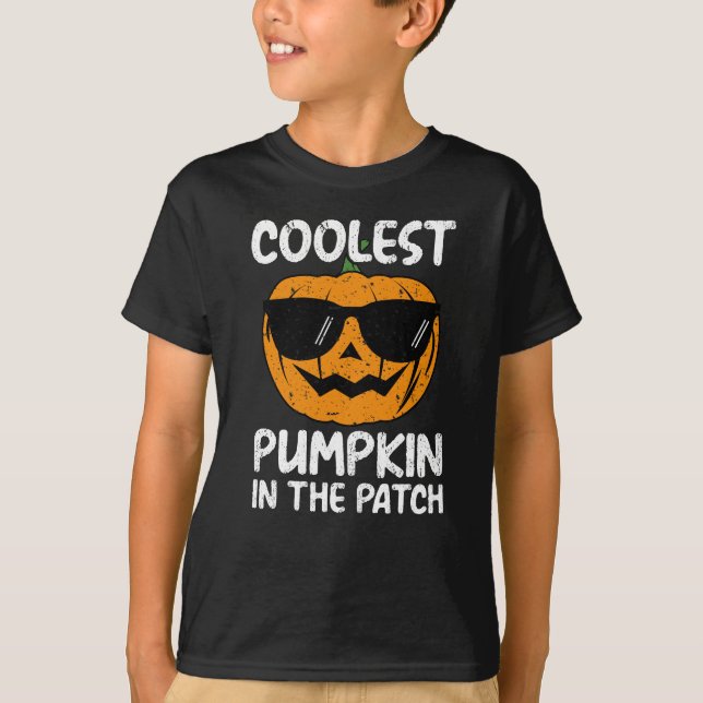 T-shirt Citrouille le plus froid dans le patch, Halloween  (Devant)