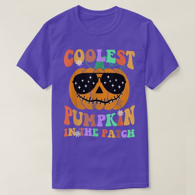 T-shirt Citrouille le plus froid dans le Patch Halloween e (Design devant)