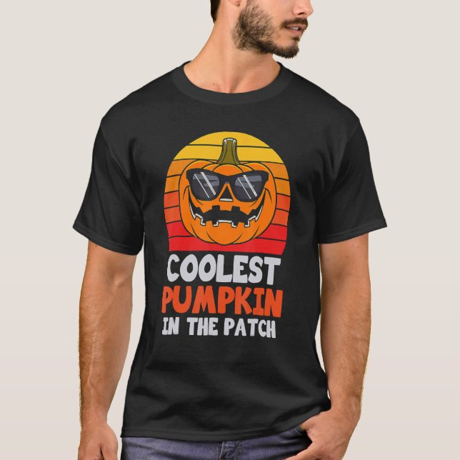 T-shirt Citrouille le plus froid dans le Patch Halloween G (Devant)