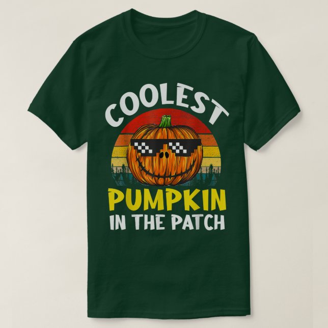T-shirt Citrouille le plus froid dans le Patch Halloween G (Design devant)
