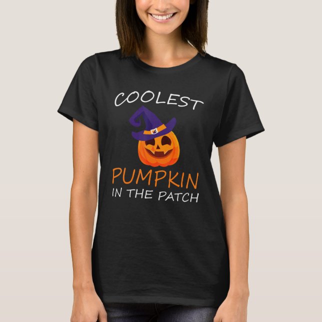 T-shirt Citrouille le plus froid dans le Patch Halloween G (Devant)
