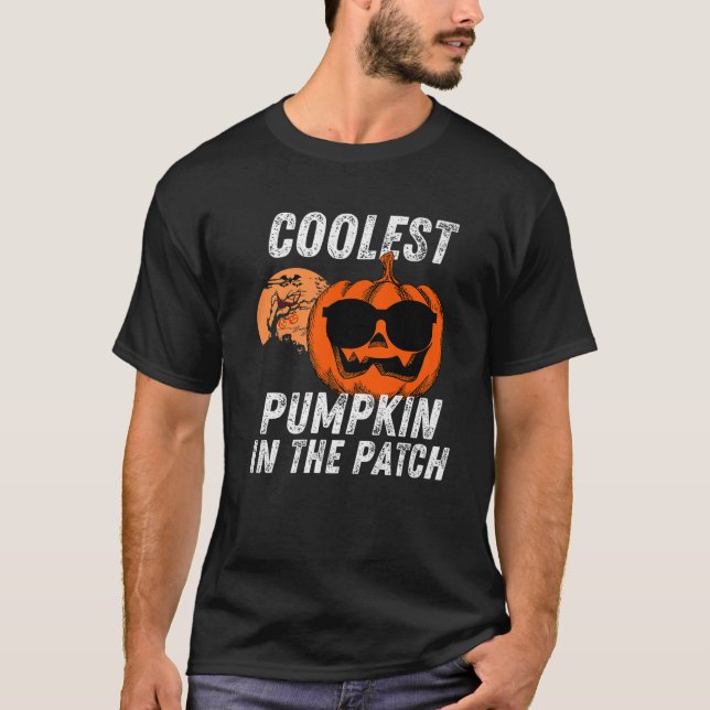 T-shirt Citrouille le plus froid dans le Patch Halloween G (Devant)