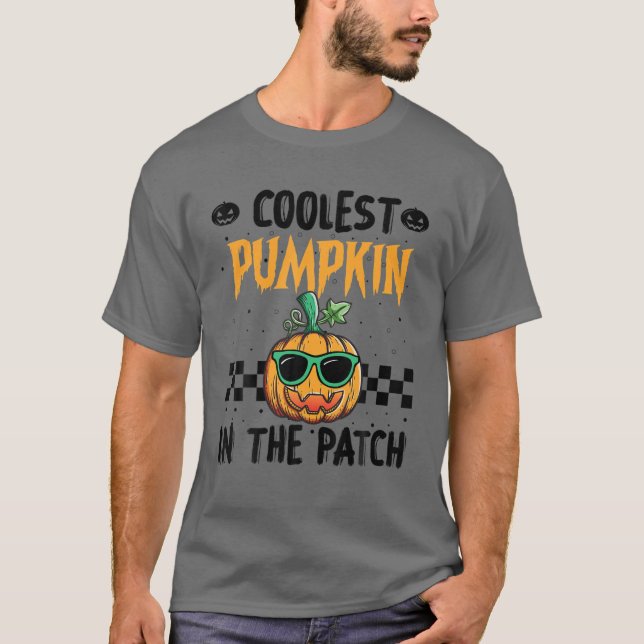 T-shirt Citrouille le plus froid dans le Patch Halloween G (Devant)