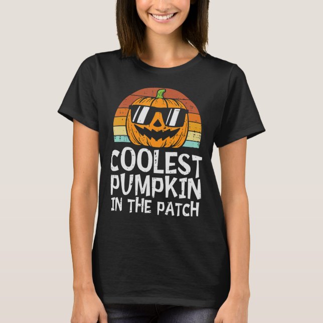 T-shirt Citrouille le plus froid dans le Patch Halloween G (Devant)