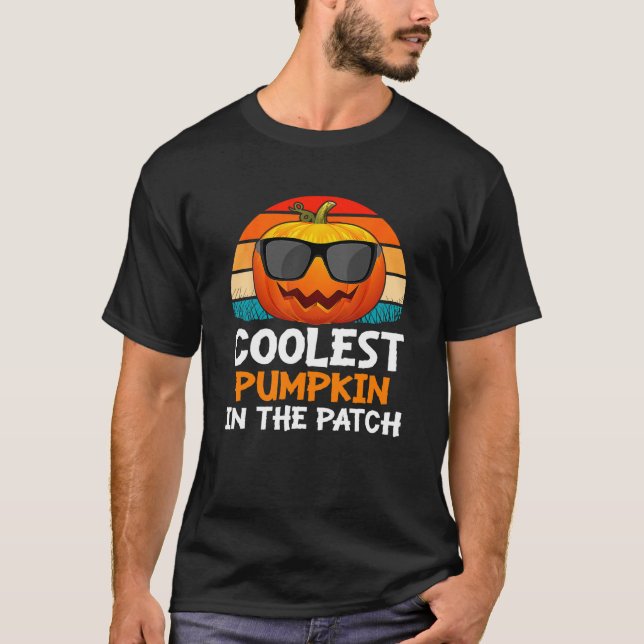 T-shirt Citrouille le plus froid dans le Patch Retro Hallo (Devant)