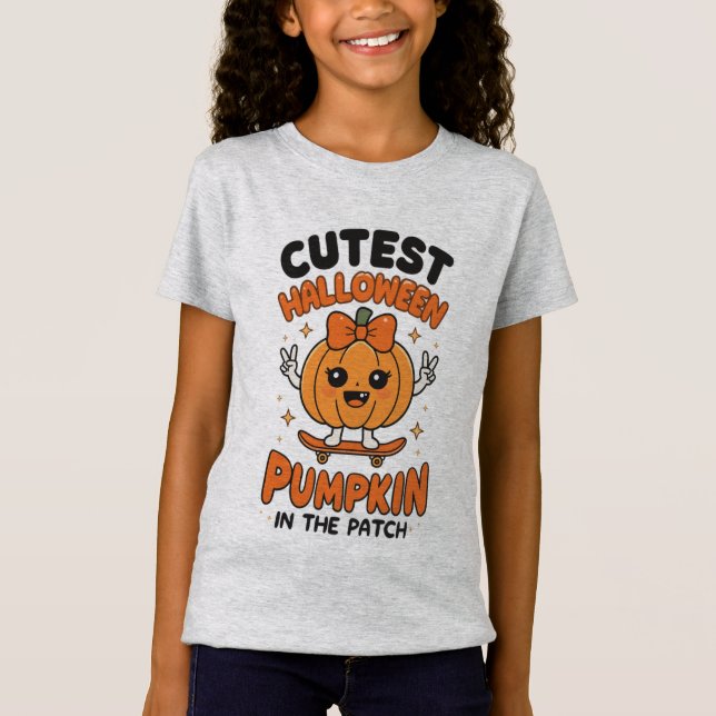 T-Shirt Citrouille le plus mignon dans le Patch - Jolie Ha (Devant)