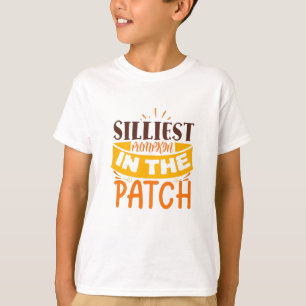 T-shirt Citrouille Le Plus Silliest Dans Le Patch Mignonne