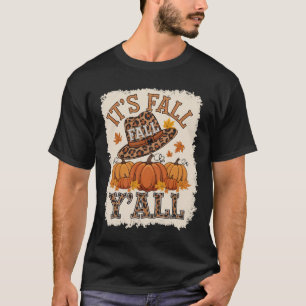 T-shirt Citrouille léopard décolorée Automne C'est Tomber