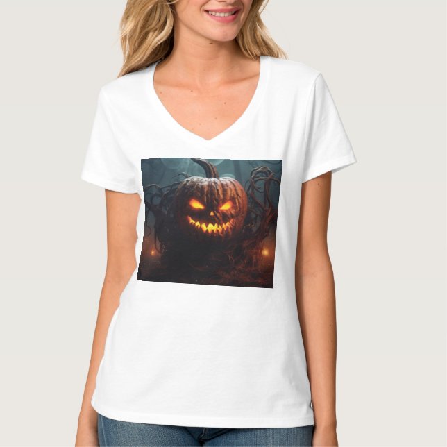 T-shirt Citrouille mal (Devant)