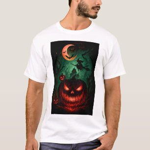 T-shirt Citrouille maléfique sous la lune de sang Sorciè