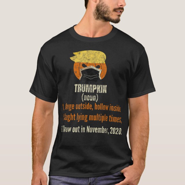 T-shirt Citrouille masqué Trumpkin Funny Halloween Anti (Devant)