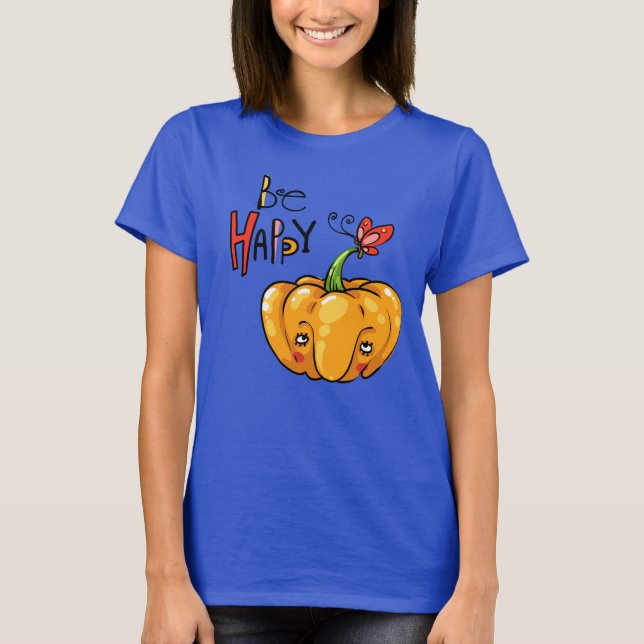 T-shirt Citrouille mignon "Hi" (Devant)