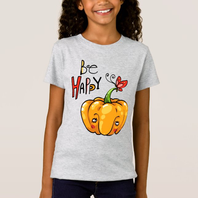 T-Shirt Citrouille mignon "Hi" (Devant)