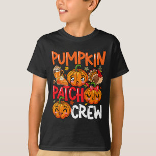 T-shirt Citrouille mignon patchs d'équipage Thanksgiving F