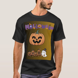 T-shirt Citrouille mignonne et fantôme amical Halloween