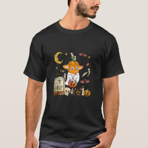 T-shirt Citrouille Mouton Visage Comme Fantôme Boo Costume