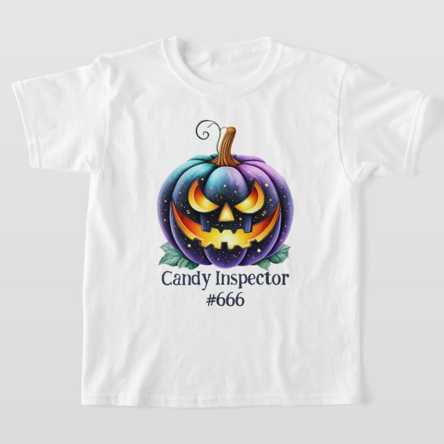 T-shirt Citrouille noire personnalisable Jack o'Lantern  (Poser)