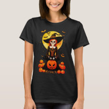 T-shirt citrouille orange et sorcière d'Halloween