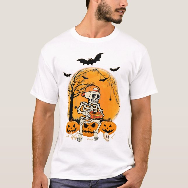 T-shirt Citrouille osseuse d'Halloween (Devant)