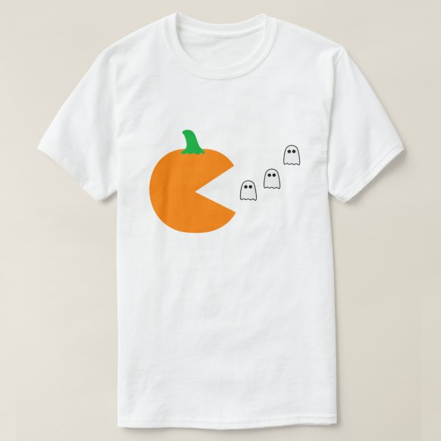 T-SHIRT CITROUILLE PAC GHOSTS HALLOWEEN HUMOUR (Design devant)
