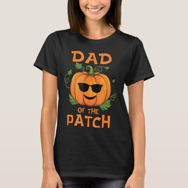 T-shirt Citrouille papa de l'Halloween de la famille Patch (Devant)