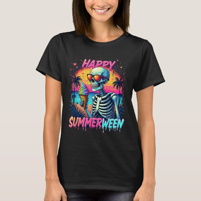 T-shirt Citrouille Pastèque d'été Joyeux Summerween  (Devant)