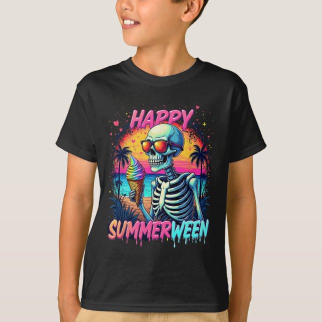 T-shirt Citrouille Pastèque d'été Joyeux Summerween  (Devant)